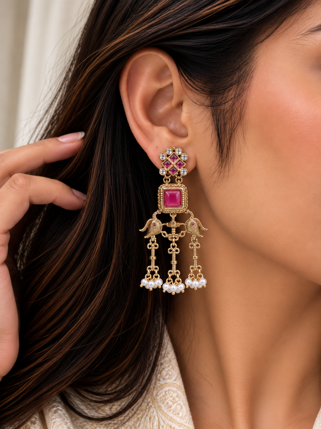 Zarelle Ruby Chandelier Earrings