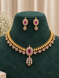 Riyana Ruby Drop Necklace Set