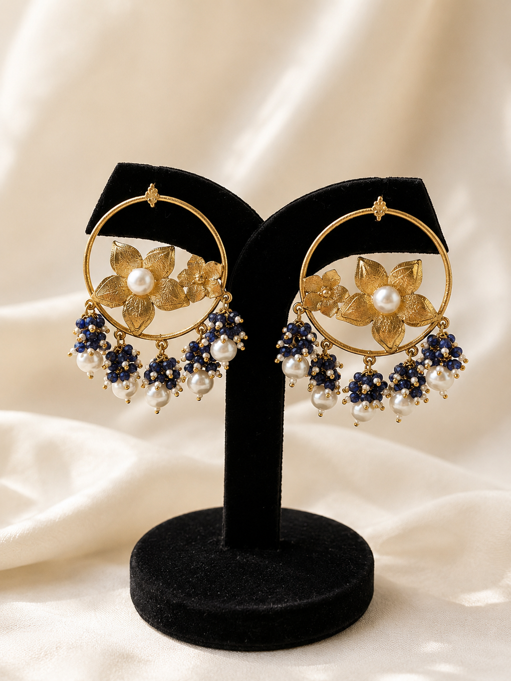 Azure Bloom Hoops Earrings