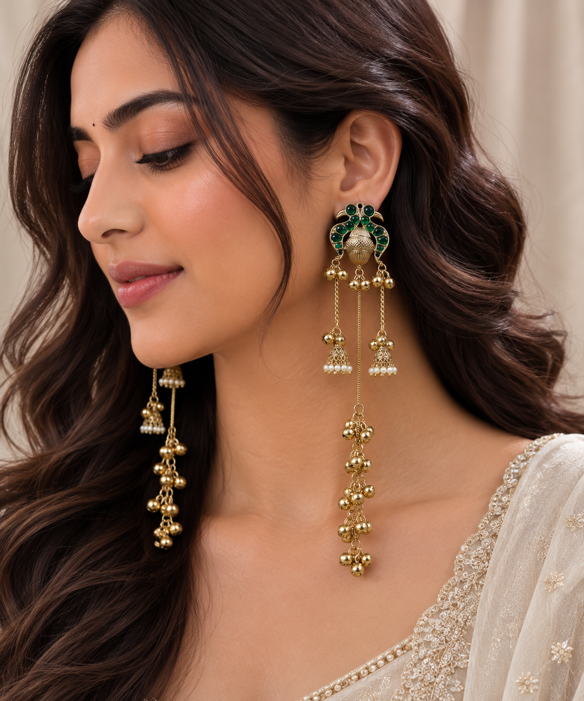 Emerald Kashmir Earrings