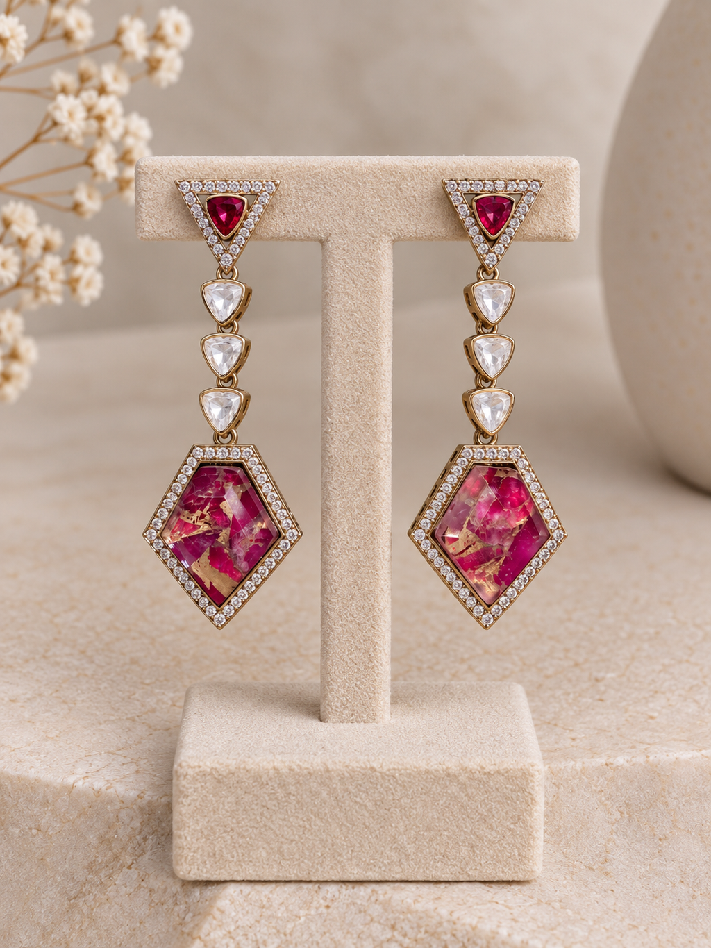 Aeris ruby drop Earrings