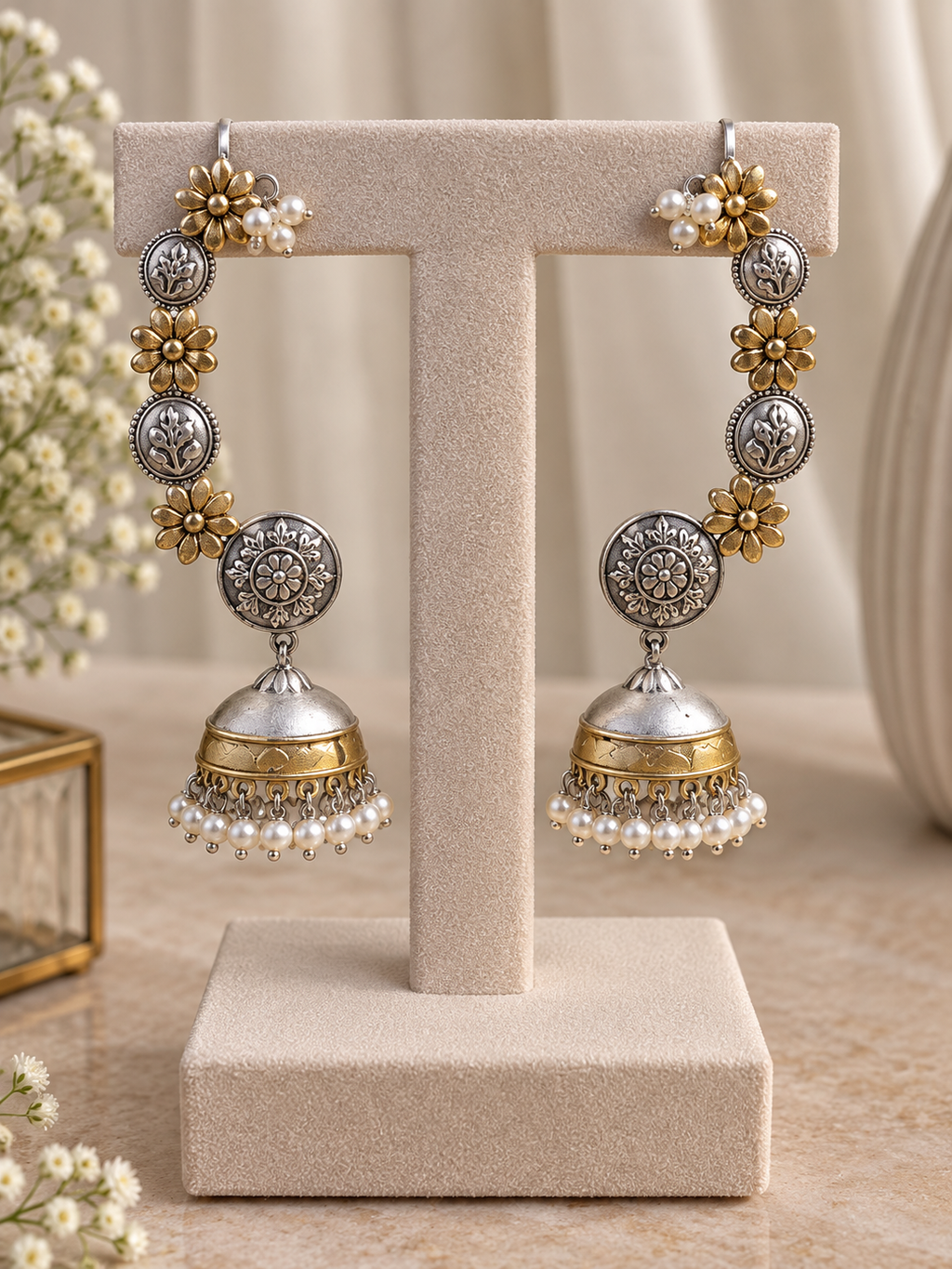 Vamika Dual-Tone Ear Cuff Jhumkas