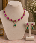 Ruvika Ruby Emerald Necklace Set