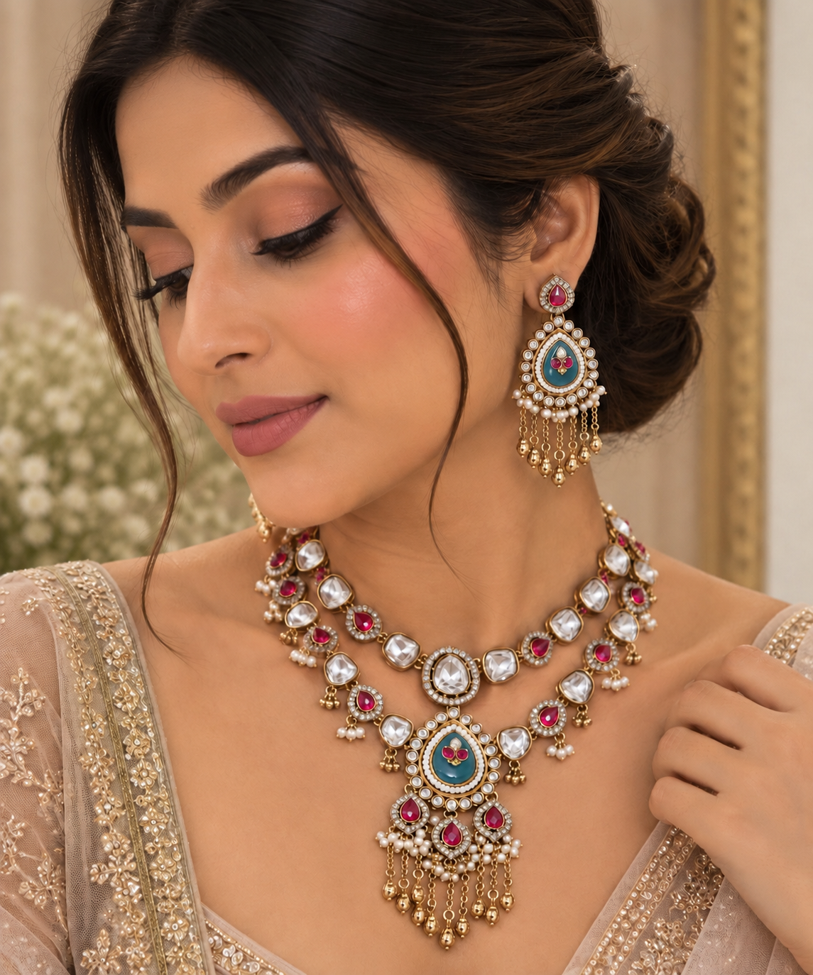 Tavira Kundan Necklace Set