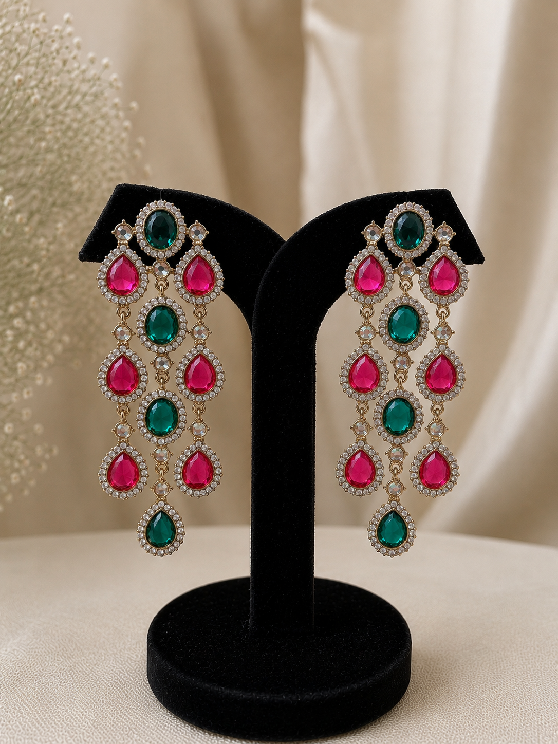 Ishani Ruby and Green Earrings