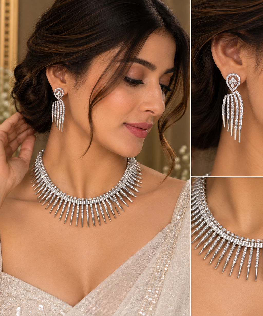 Zarela Fringe AD Necklace Set