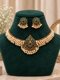 Vritika Emerald Pearl Choker Set