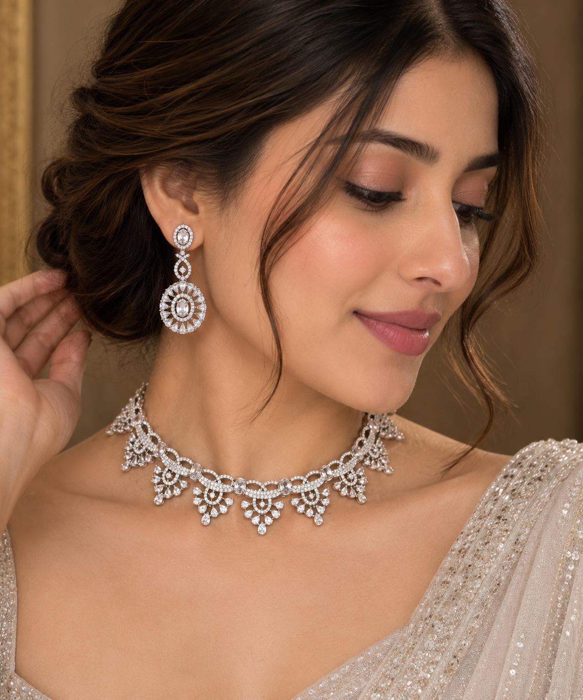 Aveline Diamond Necklace Set