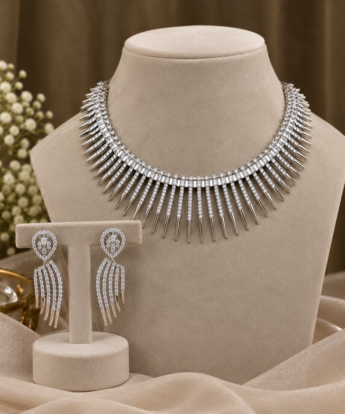 Zarela Fringe AD Necklace Set