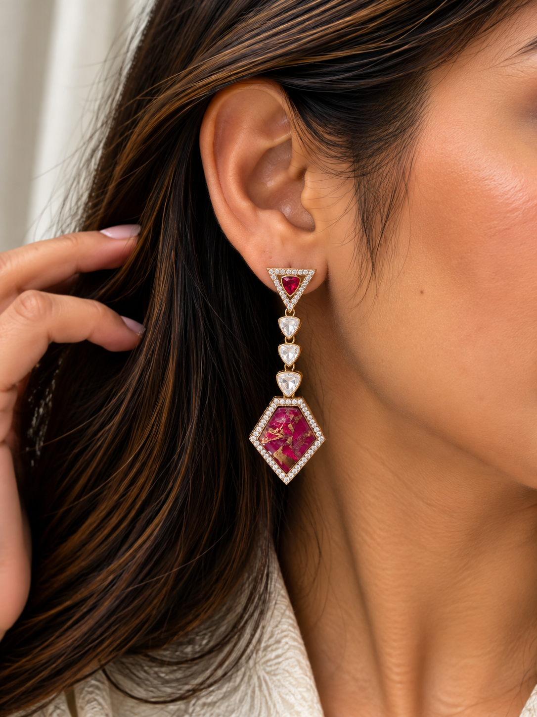 Aeris ruby drop Earrings