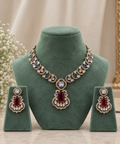 Viyana Ruby Navratan Necklace Set