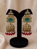 Raaya Emerald and Ruby Jhumkas