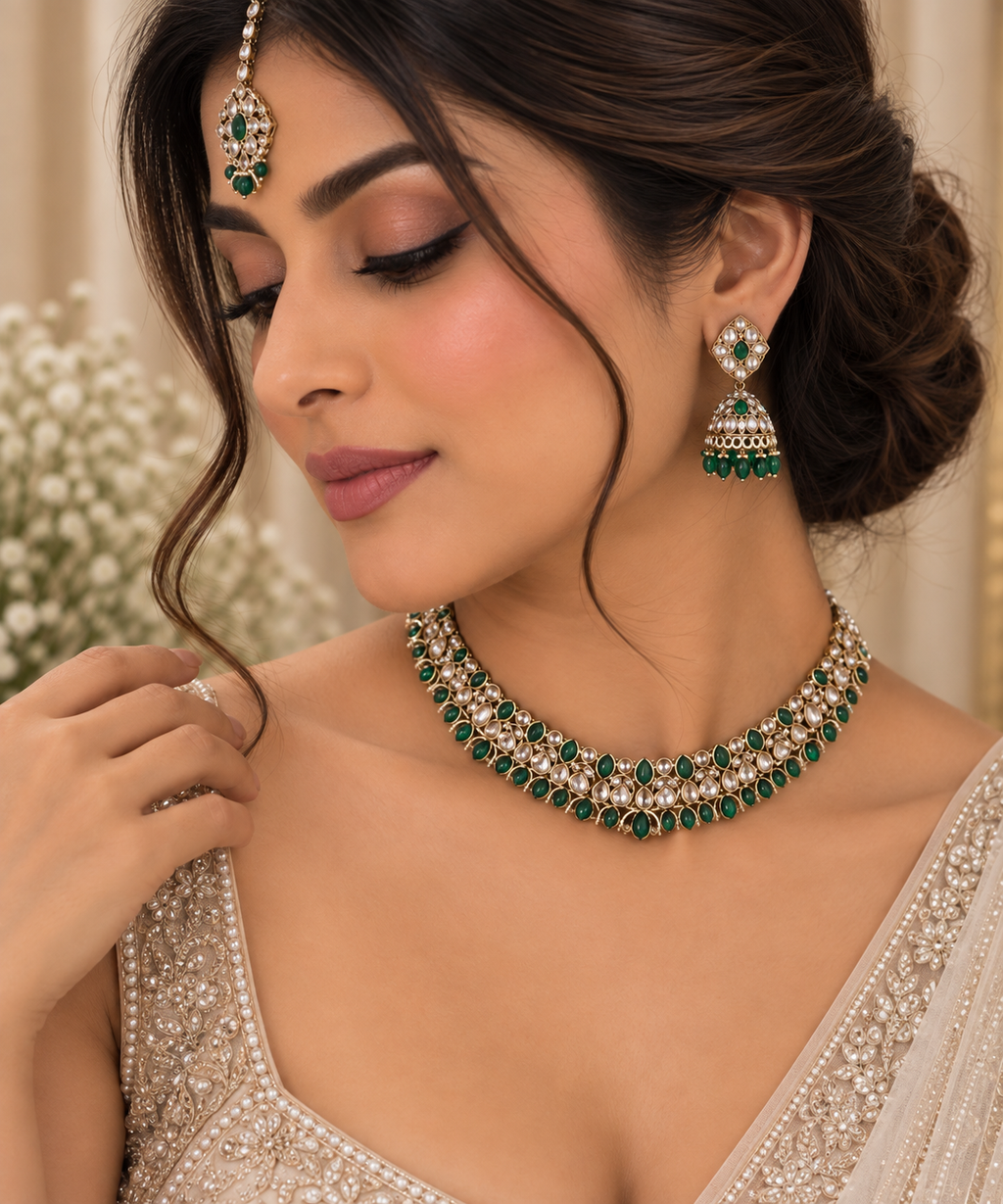 Eshani Emerald Kundan Choker Set