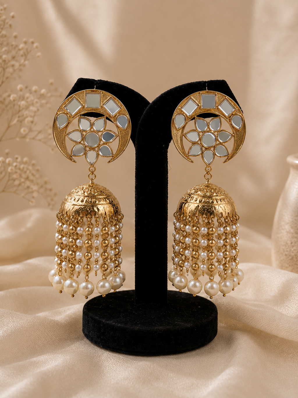 Mahnoor Chandbali Jhumka Earrings