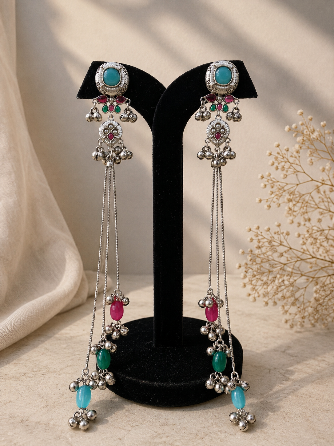 Mehvish Long Kashmiri Earrings