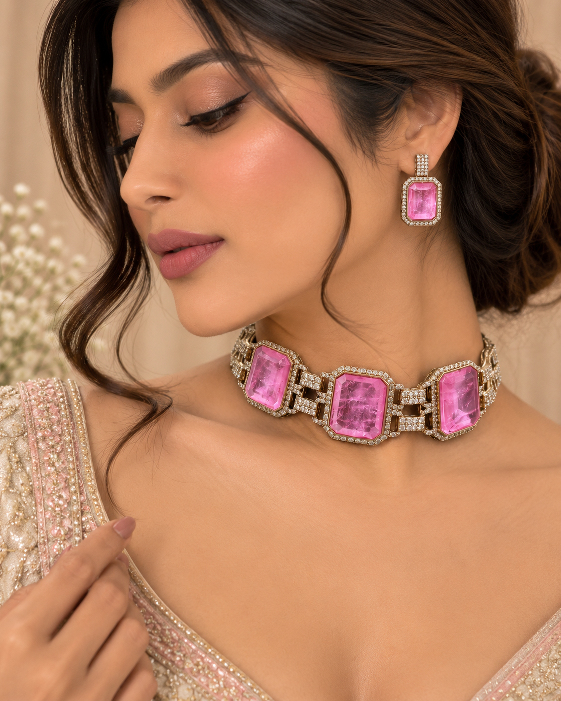 Zarelle Rose Choker Set