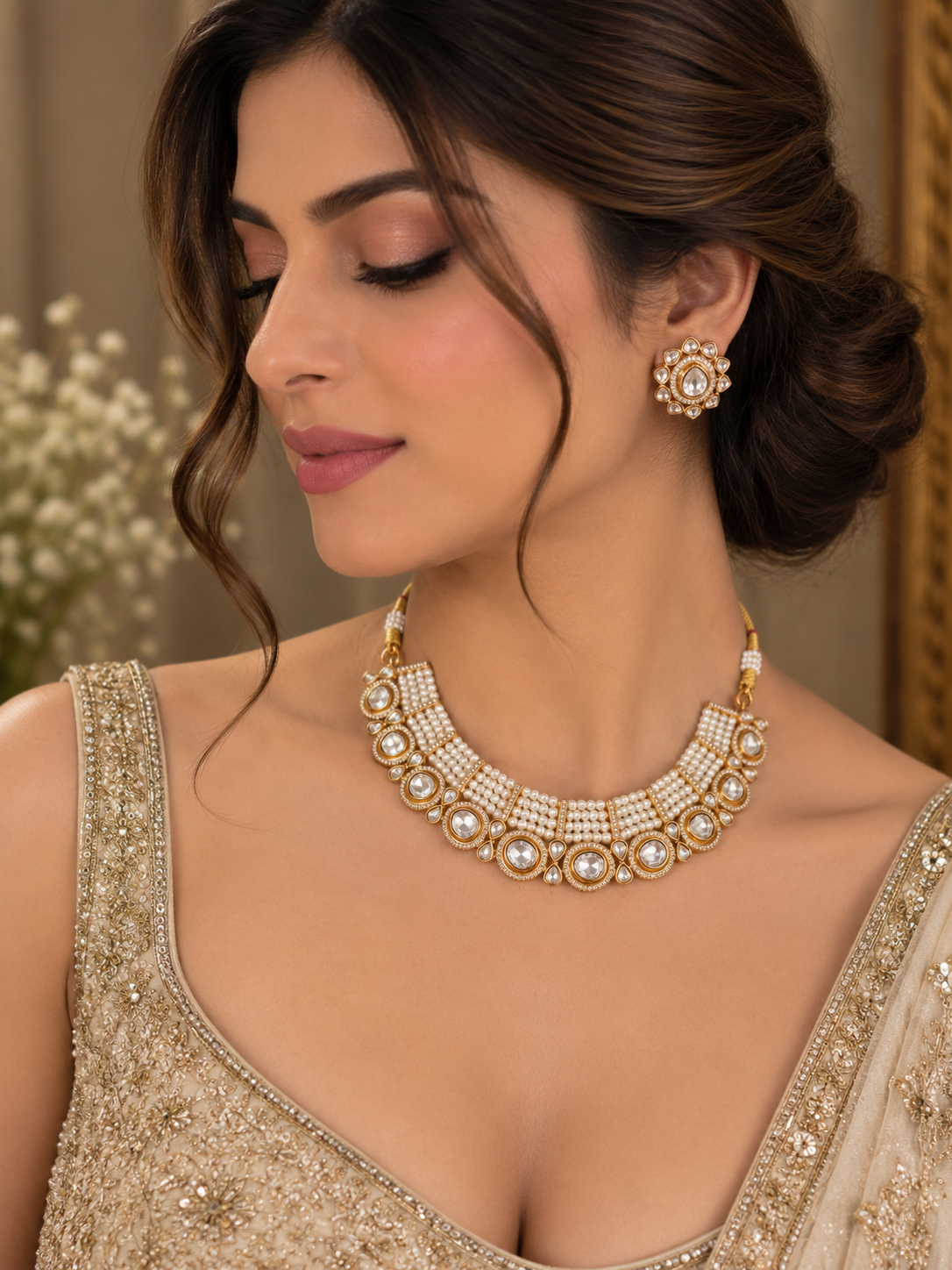 Tavisha Pearl Kundan Necklace Set