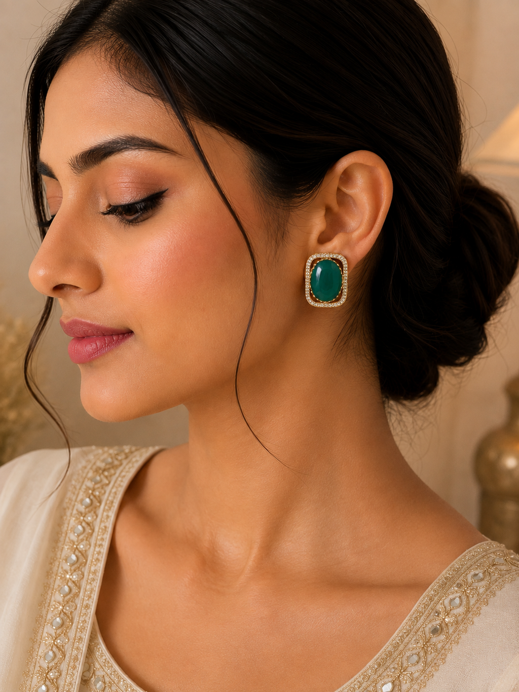 Veyra Emerald Studs