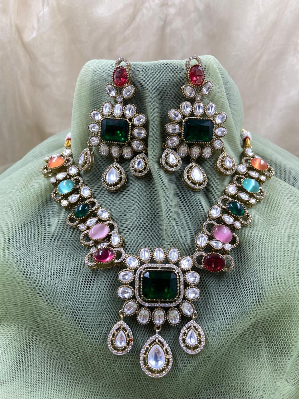 Navratan Pendant Necklace